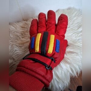 Vintage Colorblock Ski Gloves M